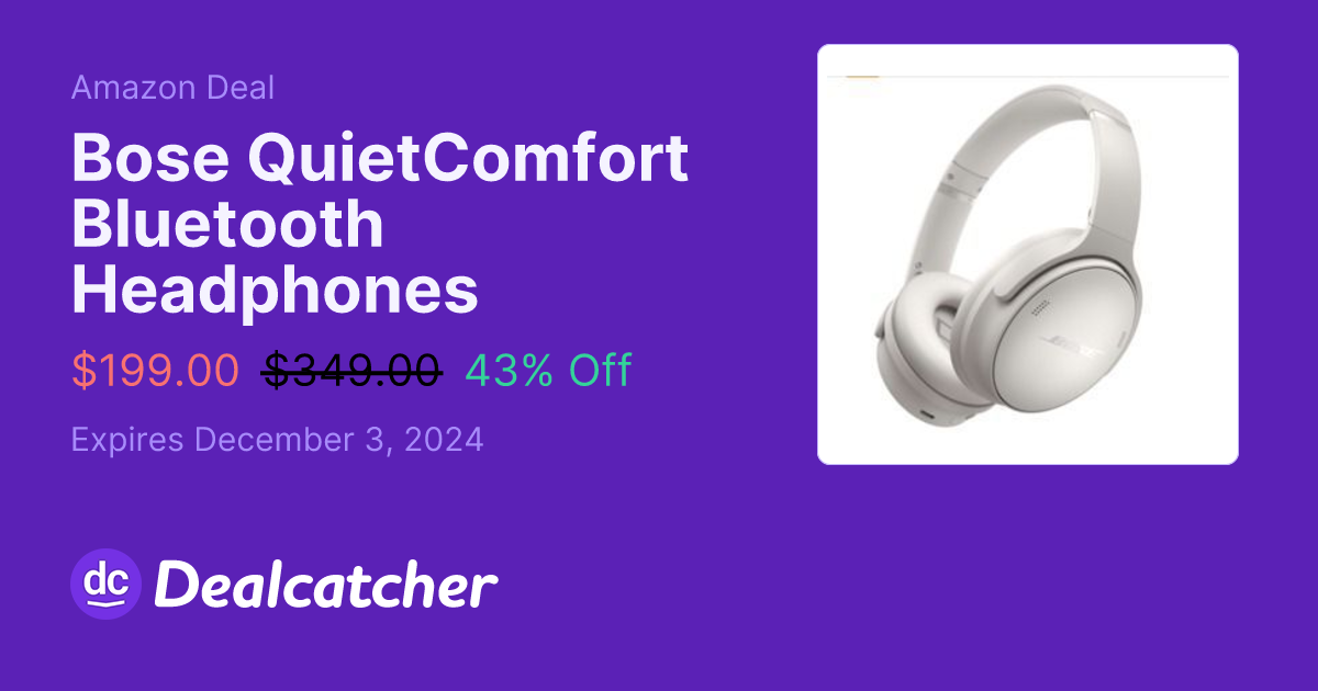 Amazon - Bose QuietComfort Bluetooth Headphones $199